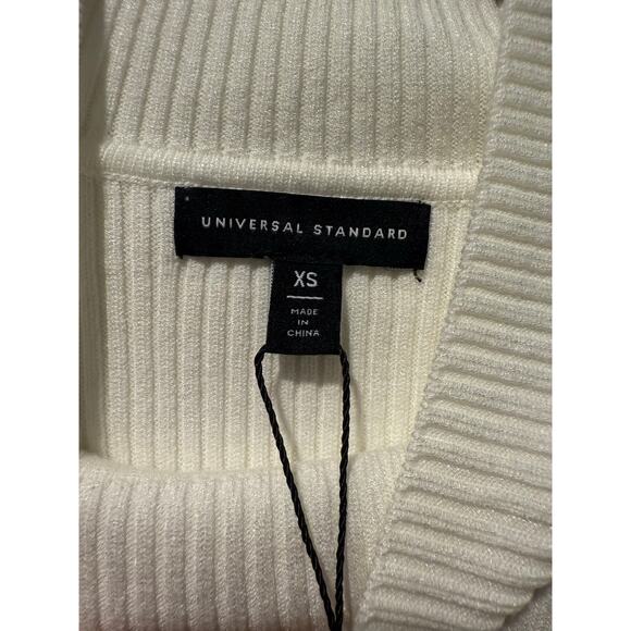 Universal Standard Mockneck Ribbed Sweater in Ivory / Cream Size XS (10-12) BNWT - Picture 5 of 7